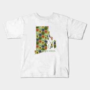 Rhode Island State Map Board Games Kids T-Shirt